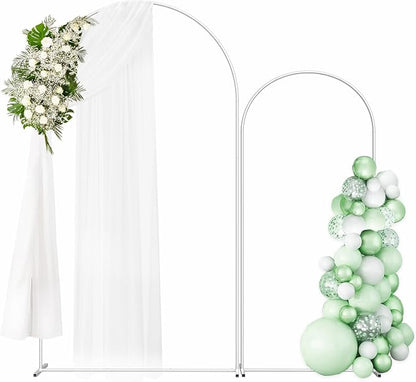 Wedding Arch Backdrop Stand Set of 2, 7.3FT & 6FT | Metal Arch Backdrop Stand by Fogein