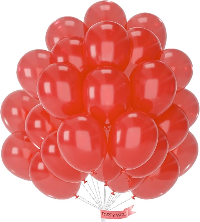 PartyWoo Pearl Red Balloons 50pcs Latex Helium Balloons 12 Inch | Graduation by PartyWoo