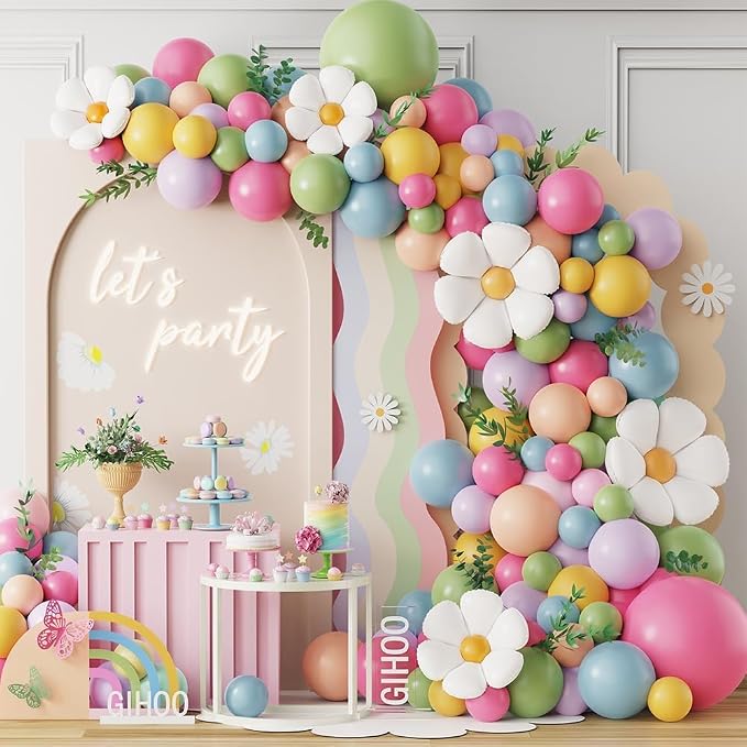 Daisy Flower Balloon Arch Kit for Wild Flower Baby in Bloom Party Decor | by GIHOO