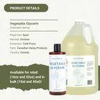 Vegetable Glycerin Oil - 100% Pure Plant Based Glycerol for DIY Skincare, Hair Care, Soap Making & Cosmetics - Vegan Moisturizing Humectant for Lotions & Creams - USP Grade 1 Gallon