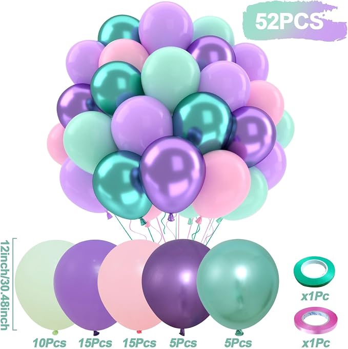 Patimate Mermaid Party Balloons Set - Image 3