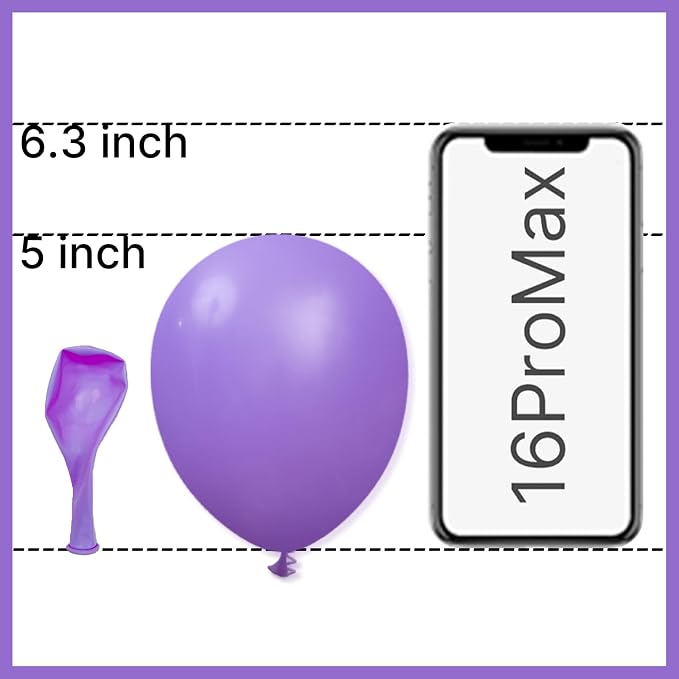 PartyWoo Purple Balloons 100pcs Latex Helium Balloons 5 Inch | Birthday Baby - Image 2