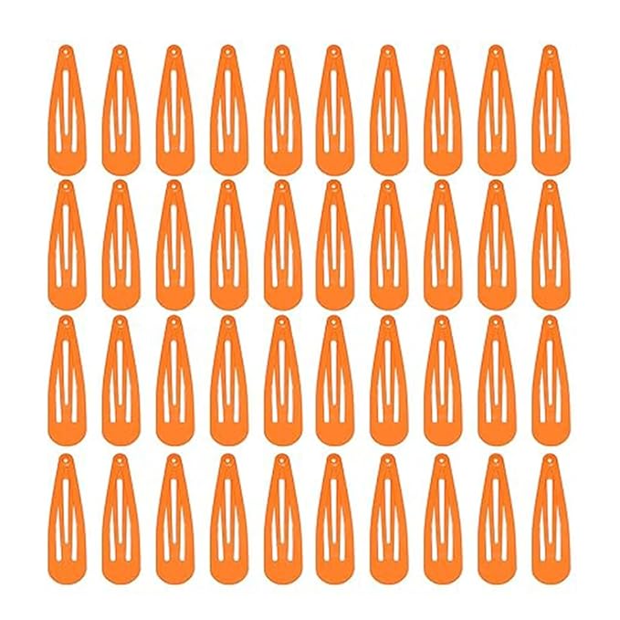 2 Inch Orange Hair Clips Barrettes Metal Snap Clips for Women Durable Water Drop Ideal Hair Accessories for Hairdressing Wedding and Everyday Use 20 pcs