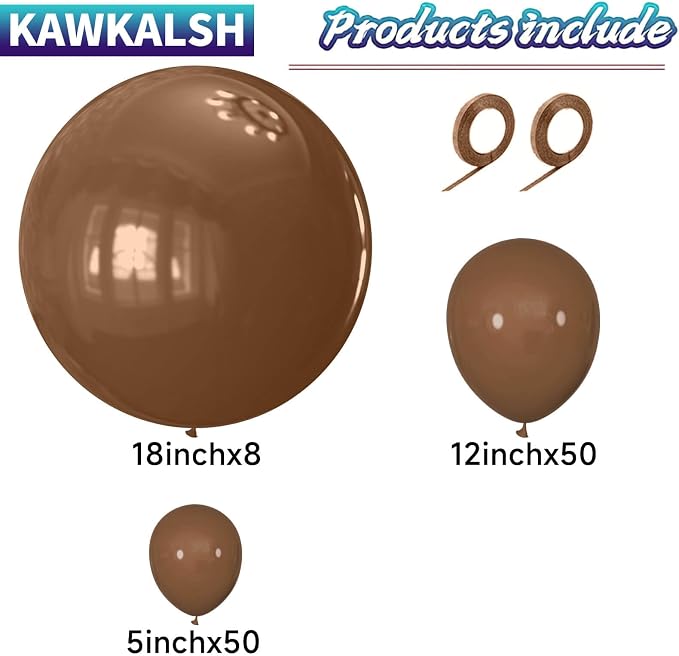 Brown Balloon Arch Kit 111Pcs 18 12 5 Inch Latex Party Balloons Garland - Image 2