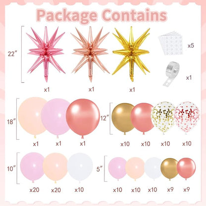 Rose Gold Balloons Arch Kit, Different Size | Latex Balloons - Image 2