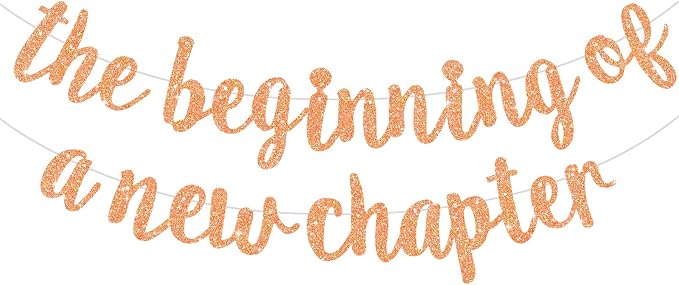 BEISHIDA Light Orange Pre-Strung The Beginning of A New Chapter Banner | Glitter by Beishida