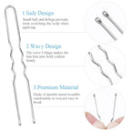 U Shaped Hair Pins, IKOCO 2.4inch Hair Pins for Women with Storage Box, Silver