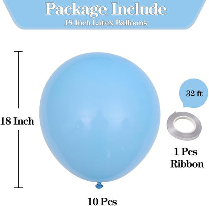 18 Inch Light Blue Balloons, Baby Shower, Birthday Party and Event Decoration - Image 2