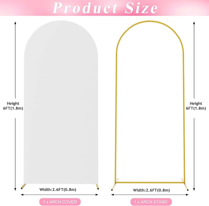 6FT Arch Backdrop Stand and Cover Set, Arch Stand - Image 2