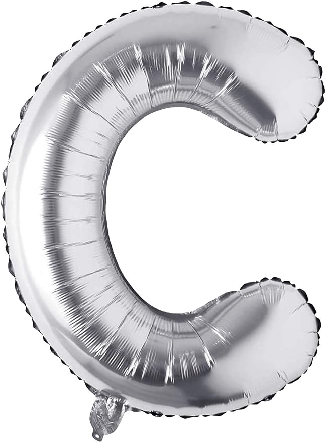 Single Aluminum Hanging Foil Film Silver Letter Balloons C 40 Inch | by FFNIU