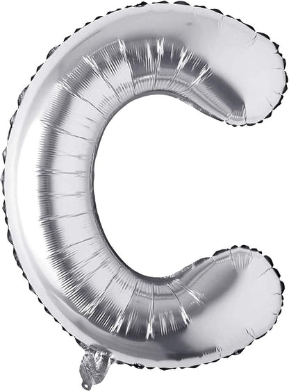 Single Aluminum Hanging Foil Film Silver Letter Balloons C 40 Inch | by FFNIU