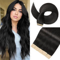 Tape in Hair Extensions Human Hair,14 Inch Human Hair Tape in Extensions 20Pcs Natural Black Tape Ins Human Hair Extensions for Women Seamless Tape in Hair Extensions Real Human Hair