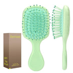 Mini Hair Bursh for Women Men and Kids, Protable Travel Size Hair Brush for Pockets Purses, Mini Detangler Brushes for All Hair Types, Small Paddle Brush for Detangling(Green)