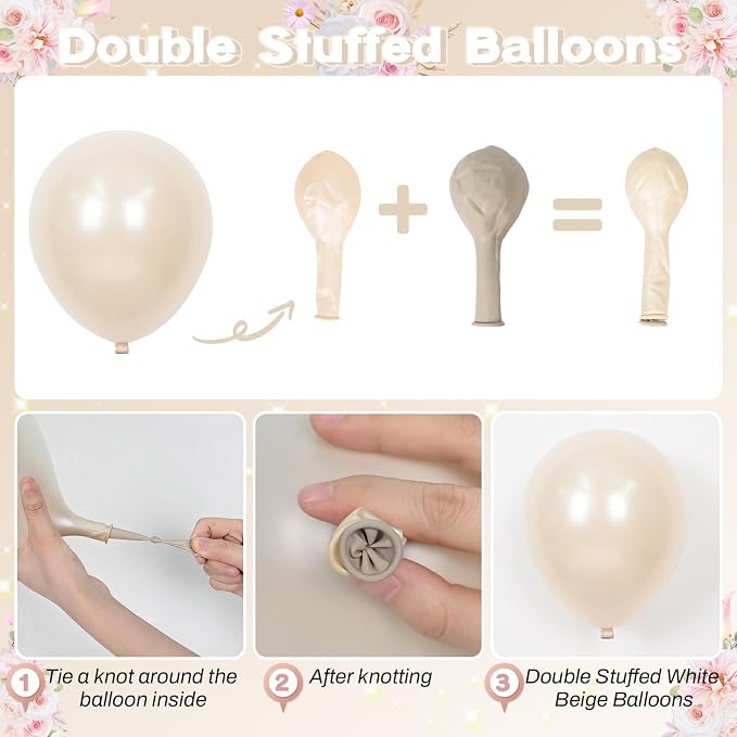 HILAVO Dusty Pink Balloon Arch Kit Boho Blush Pink Champagne Gold Double - Image 6