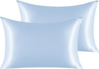 NTBAY 2 Pack Satin Queen Pillowcases for Hair and Skin, Luxurious and Silky Pillow Cases with Envelope Closure, 20x30 Inches, Aqua