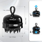 2 in 1 Scalp Massager Hair Growth,Scalp Scrubber with Soft Silicone Bristles for Dandruff Removal,Shampoo Brush for Exfoliation,Head Massager for Both Wet and Dry Use (Black)
