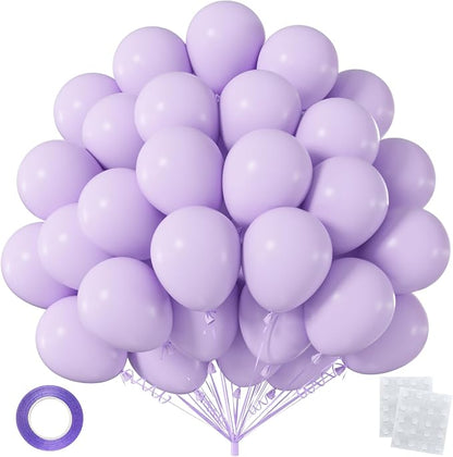 50pcs 12 Inch Pastel Purple Latex Balloons | Macaron Light Lavender Lilac Latex by OWPFJG