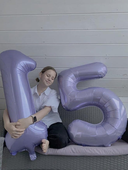 Lilac Number 5 Balloon 40 inch, Lavender Birthday Party Balloons Decorations | - Image 5