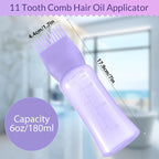 Root Comb Applicator Bottle 6 Ounce Hair Oil Applicator for Hair Dye, Hair Oiler Comb Bottle with Graduated Scale