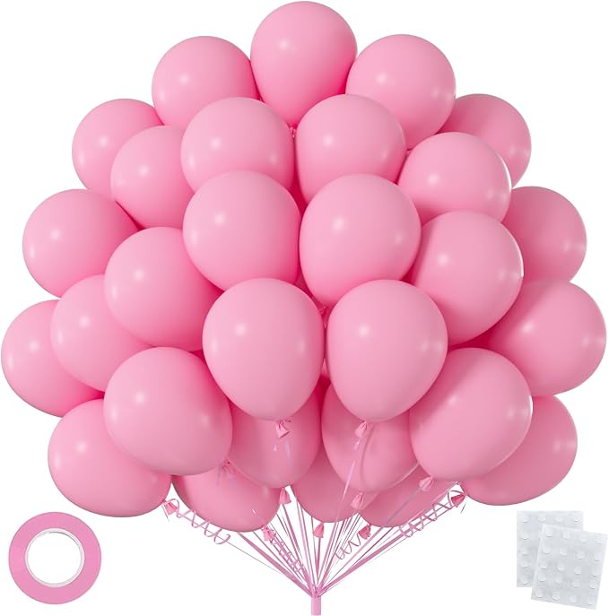 50pcs 12 Inch Pastel Pink Latex Balloons | Light Pink Balloons by OWPFJG