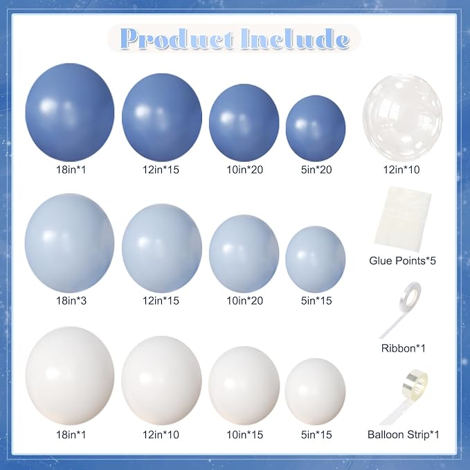 Blue Balloon Arch Kit for Birthday Baby Shower Decorations, Bridal Shower Party - Image 5