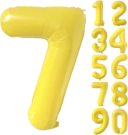 40 inch Yellow Number Balloon Giant Foil Helium Balloons Number 7 Balloon by Yeodong