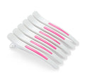 6Pcs/set Pinup Plastic Duck Bill Hair Clips for Sectioning Hair - Professional Non Slip Silicone band Clips Salon DIY Accessories Hairpins Hairgrip for Women(White-Style2)