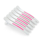 6Pcs/set Pinup Plastic Duck Bill Hair Clips for Sectioning Hair - Professional Non Slip Silicone band Clips Salon DIY Accessories Hairpins Hairgrip for Women(White-Style2)