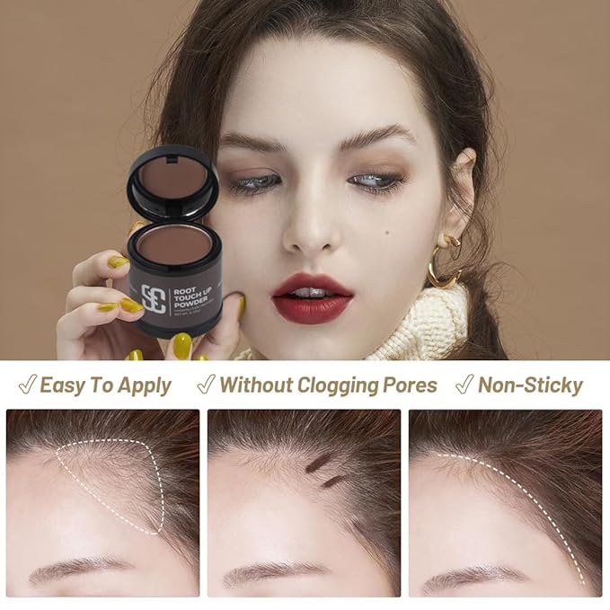 SOVONCARE Instantly Hairline Powder, Hairline Shadow Gray Hair Coverage Touch Up Hair Powder for Thinning Hair for Women Hair Root Touch Up Powder Hair Root Cover Up Conceals Hair Loss Dark Blonde