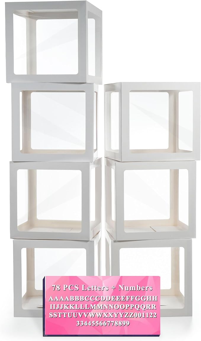 7PCS White Transparent Balloon Boxes, Baby Boxes by Lovelite