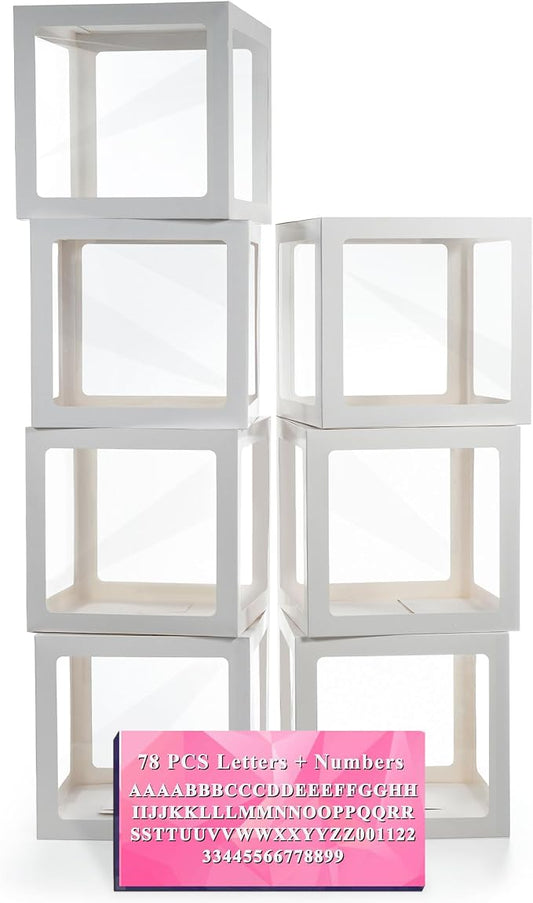 7PCS White Transparent Balloon Boxes, Baby Boxes by Lovelite