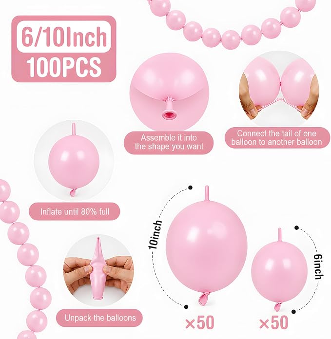 Pink Linking Balloons - Image 2