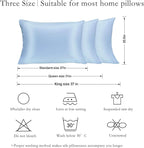 Silk Pillowcase for Hair and Skin 2 Pack 100% Mulberry Silk Bed Pillowcase Hypoallergenic Soft Breathable Both Sides Silk Pillow Case with Hidden Zipper, Pillow Cases (King, Blue)