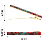 Cobahom 12Pcs Hair Clips Metal Duckbill Clips Leopard Print Hair Clips Teeth Hair Pins Chic Tortoise Shell Hair Barrettes for Women and Girls
