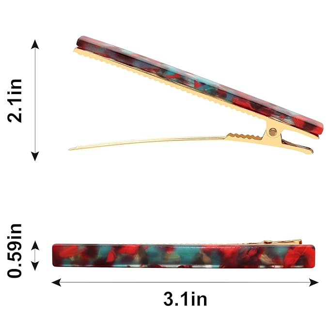 Cobahom 12Pcs Hair Clips Metal Duckbill Clips Leopard Print Hair Clips Teeth Hair Pins Chic Tortoise Shell Hair Barrettes for Women and Girls