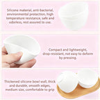 5-Piece Silicone Mixing Bowl Set, 3.3-Inch Microwaveable Silicone Bowls for Facial Masks, Mud Masks, and Other Skin Care Products Facial Bowls for Estheticians. (White)