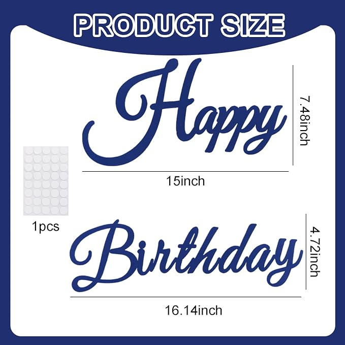 TONIFUL Happy Birthday Sign for Backdrop - Image 2