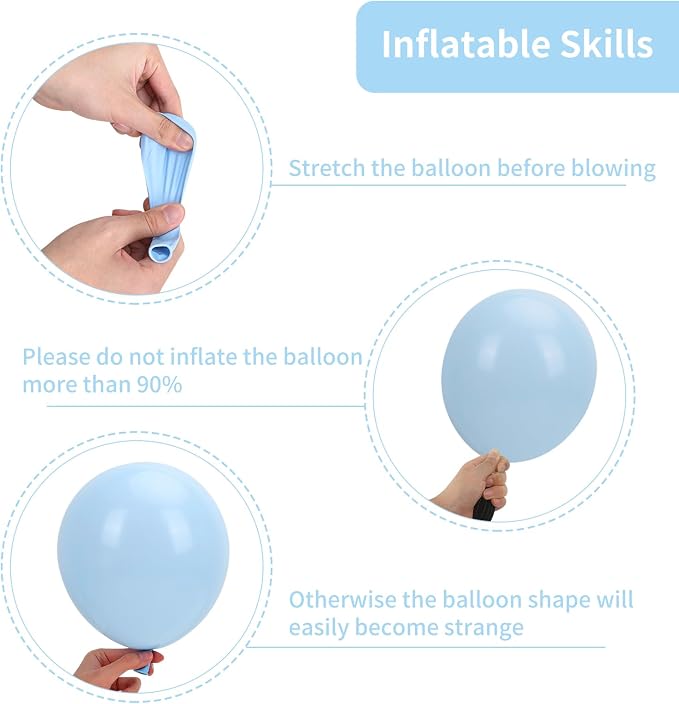 RUBFAC 87pcs Pastel Blue Balloons Different Sizes 18 12 10 5 Inches - Image 3