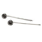 L. Erickson Little Gem Bobby Pin Pair - Black Diamond/Silver