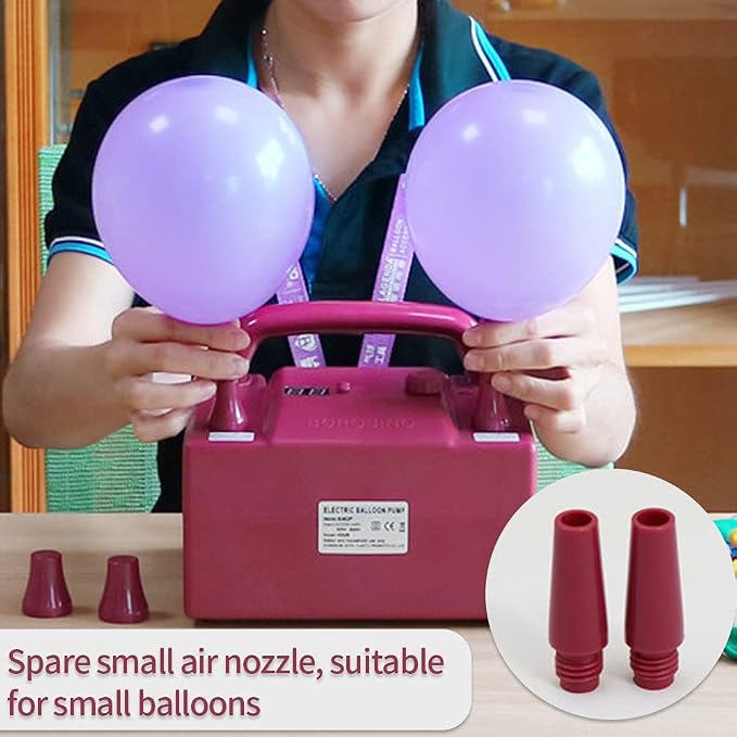 Portable Electric Balloon Blower Pump, Dual Nozzle Balloon Inflator - Image 4