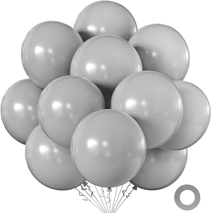 18 Inch Grey Balloons, Baby Shower, Birthday Party and Event Decoration by KALOR