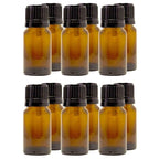 10 ml (1/3 fl oz) Amber Glass Bottle with Euro Dropper (12 Pack)