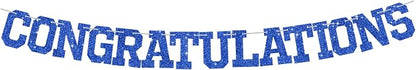 BEISHIDA Glitter CONGRATULATIONS Banner Blue 2026 Graduation Party Decorations by Beishida