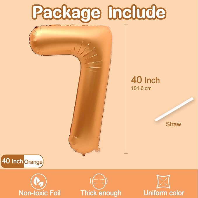 Number 7 Balloon, 7 Balloon, Number Balloons 40 Inch - Image 2