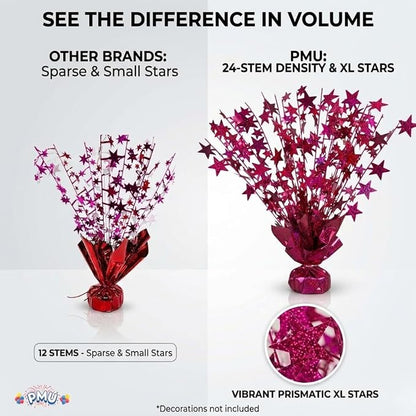 PMU Bursting Star Metallic Foil Spray Centerpiece- Burgundy Prismatic Balloon - Image 3