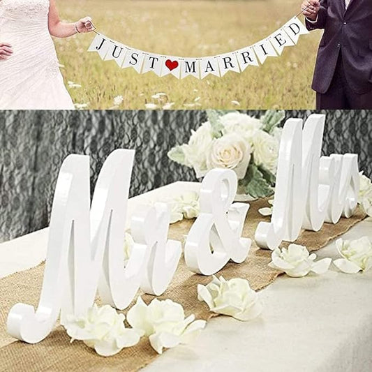 VIOPVERY Wooden Mr & Mrs Wedding Sign by VIOPVERY