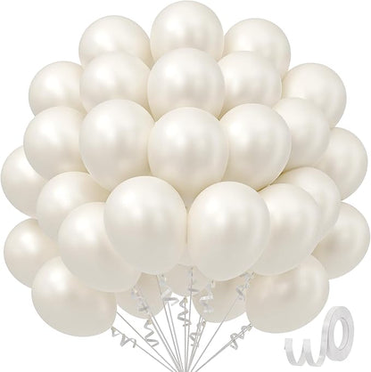 Pearl White Balloons 12 inch by Awenztech