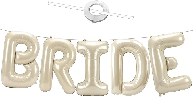 40 Inch BRIDE Balloons, Foil Banner Letter Balloon Cream White by Unknown