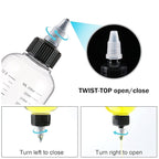 Cosywell Applicator Bottle for Hair Dye 8.5oz 3 Pack With Graduated Scale, Twist-On Top Tip Cap, Empty Plastic Color Oil Squeeze Bottles