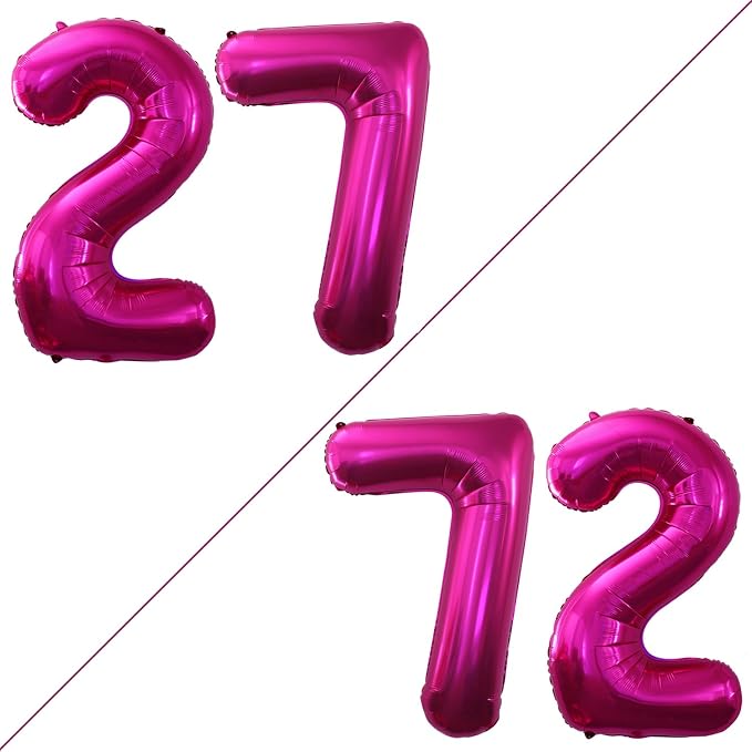 Number 27 Balloons for 27th Birthday Party Decorations, 42 Inch Jumbo Foil by GOER